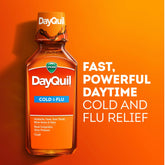 Vicks DayQuil Cold and Flu Liquid, Daytime Cold Medicine for Adults, 12 fl oz